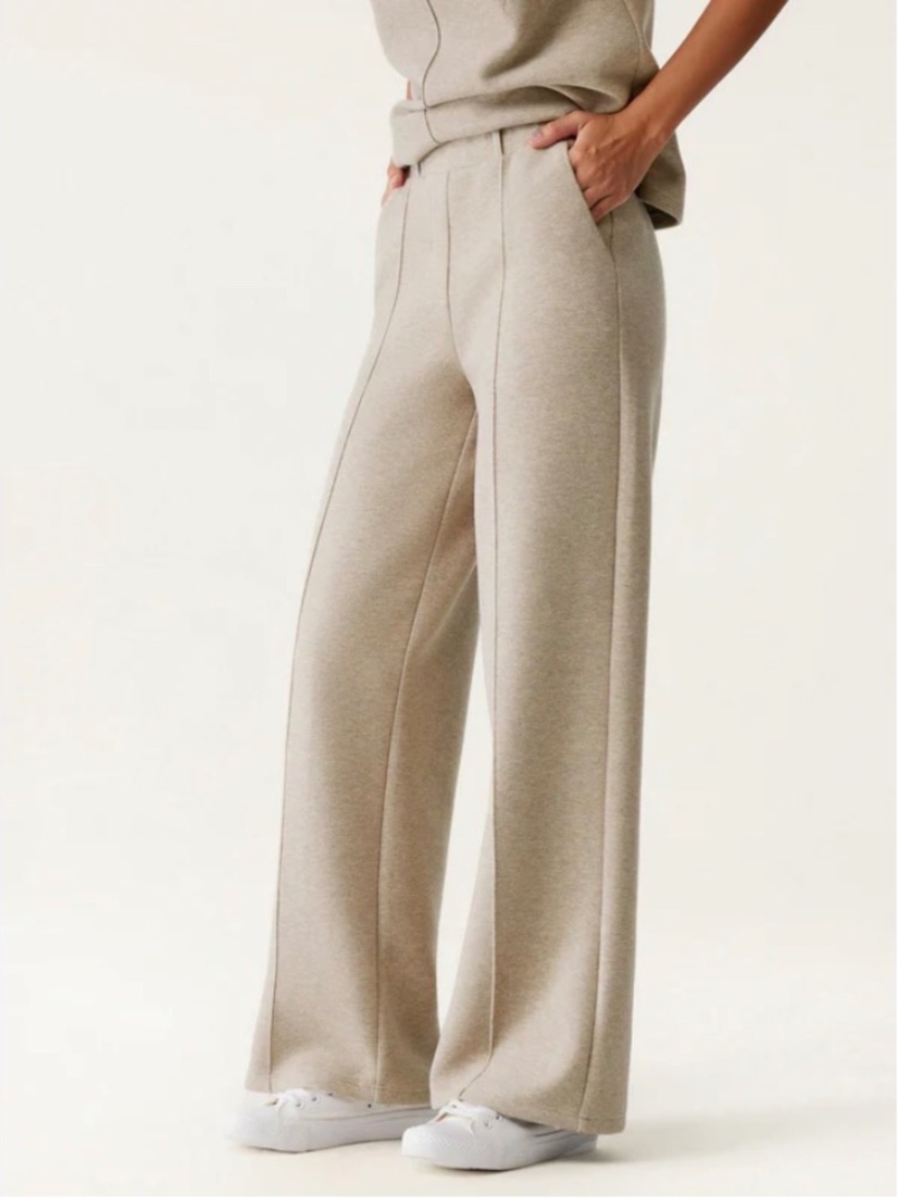 NWOT OGL FuzzLux High Waisted Straight Leg Pull-On Pants Heather Morganite S